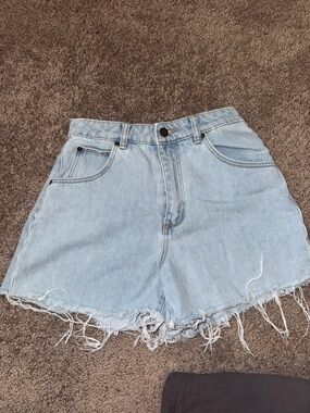 ROLLA'S Light Blue High-Rise Distressed Denim Shorts